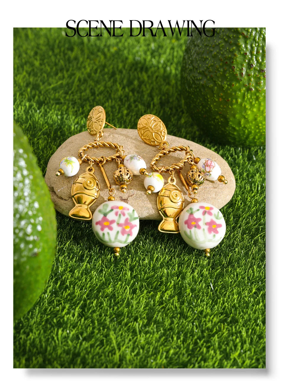 Flower Earrings — Gold-Plated Stainless Steel · PS1661
