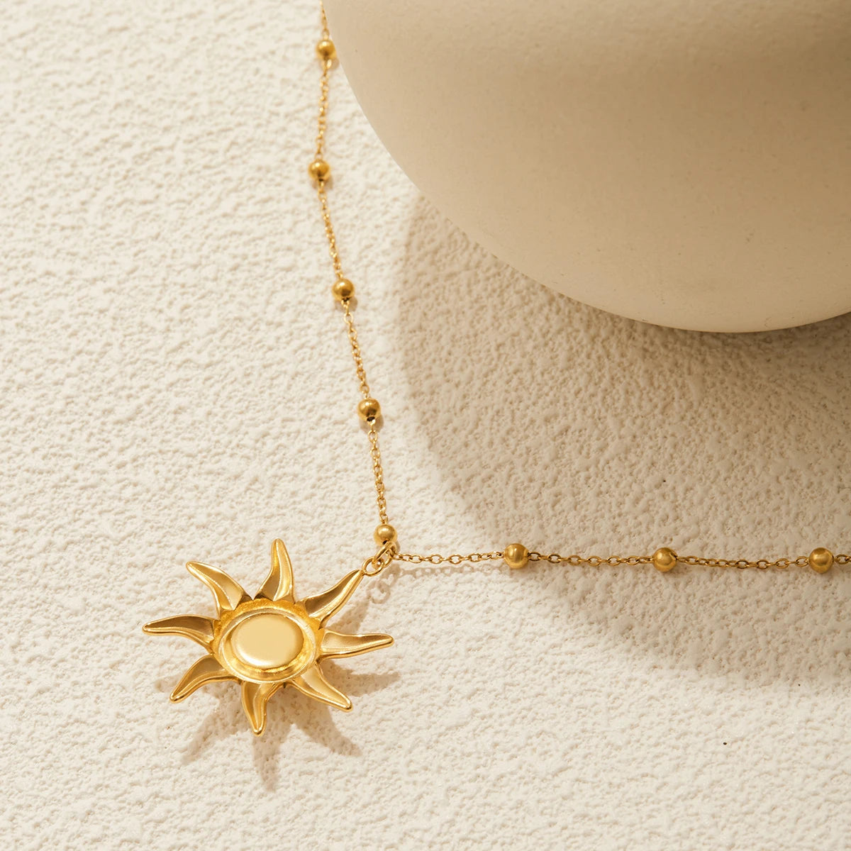 Layered Sun Necklace — Stainless Steel · PS184