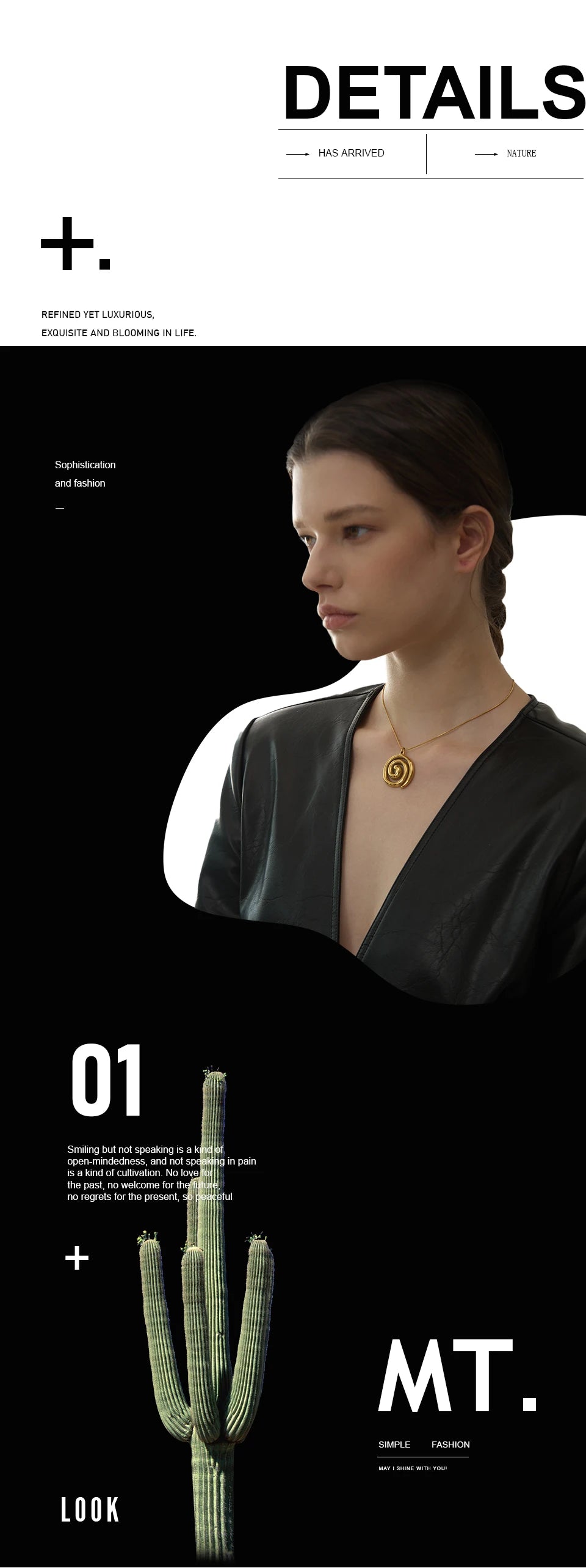 Geometric necklace in gold-plated stainless steel.