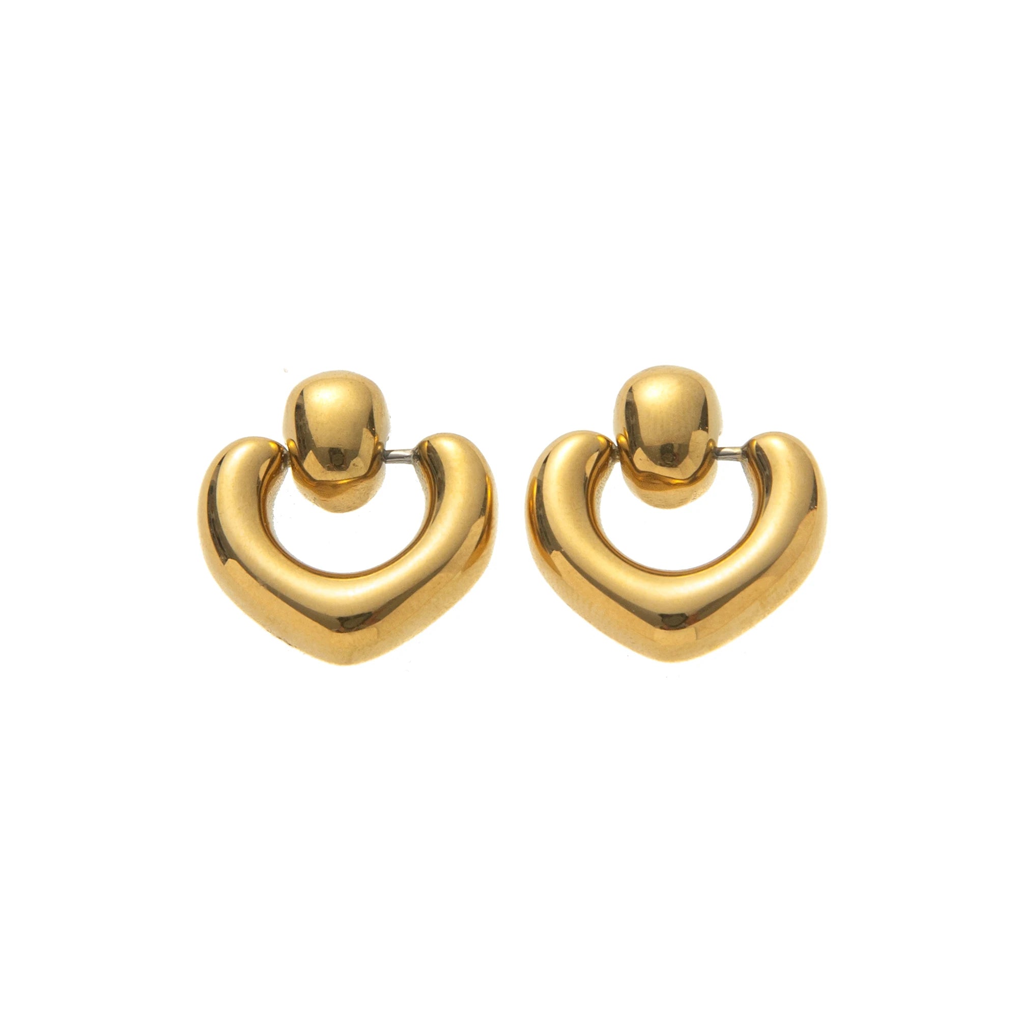 Irregular Love Pearl Earstuds INS Design Trendy Gold Plated 18K Gold Color Preserved Women's Gift
