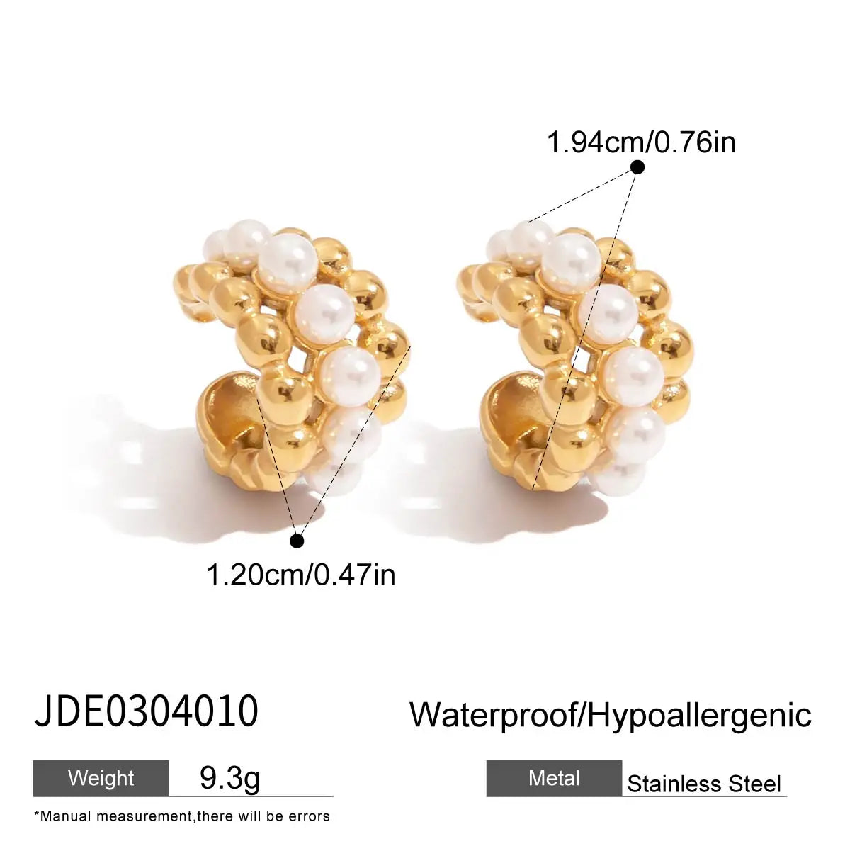 Thick Ear Clip Earrings — Stainless Steel