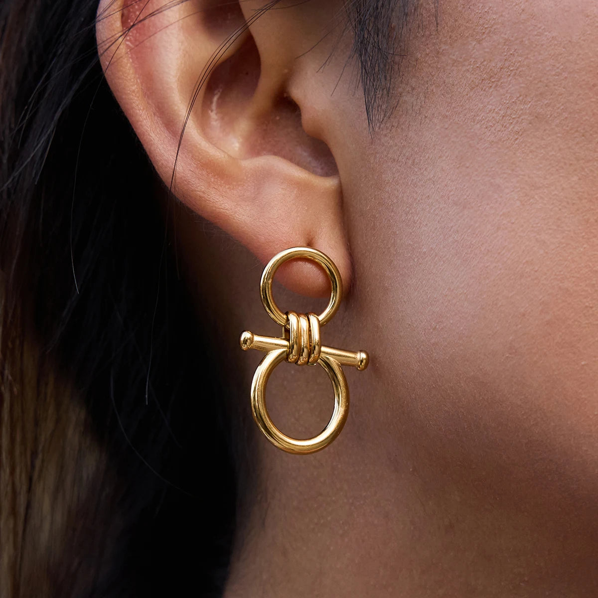 Equestrian Smooth Earrings — Stainless Steel · PS303