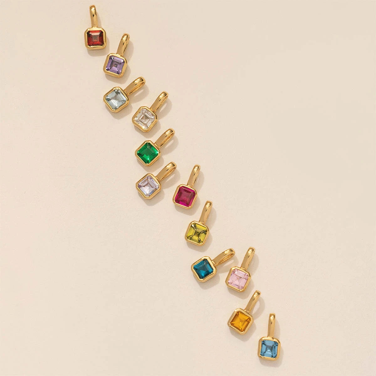 【DIY Pendant】Stainless Steel Birthstone Charm Pendant - PS009
