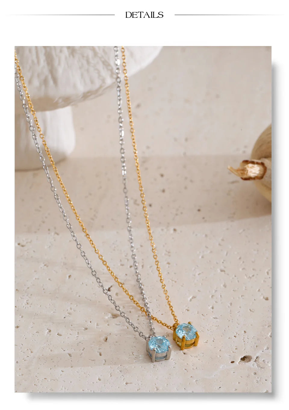 Cubic zirconia flower geometric necklace in gold-plated stainless steel with cubic zirconia.
