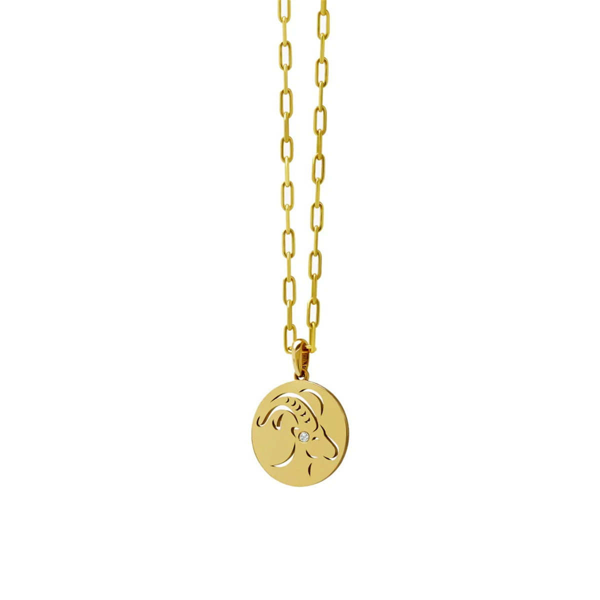 Stainless Steel 12 Constellation Necklace Ins Style Hollow Round Card Necklace Plated with True Gold for Color Protection
