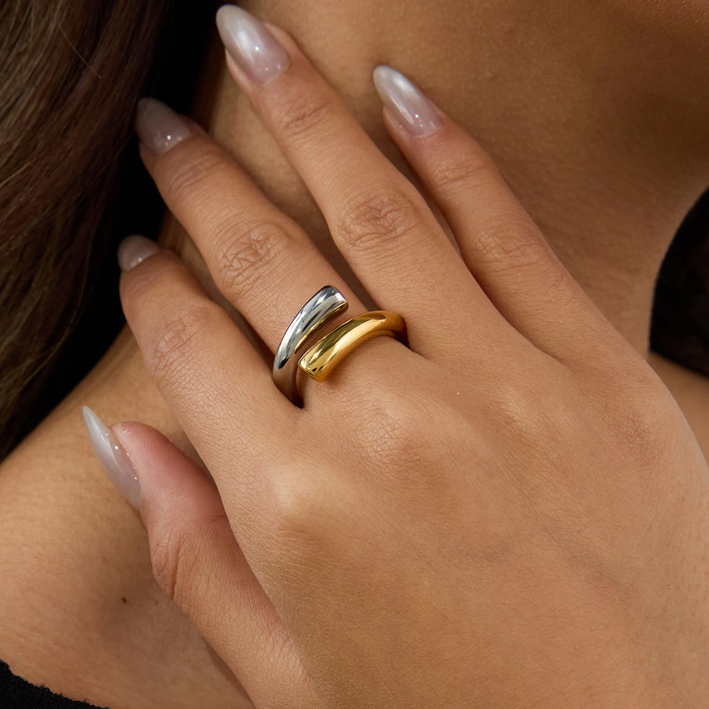 Dual Color Line Ring — Stainless Steel · PS300