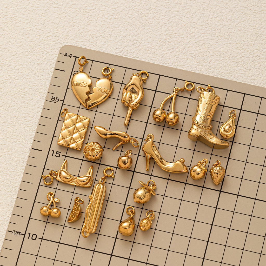 【DIY Pendant】18K Gold Plated Stainless Steel Fruit Charm Pendant - PS001
