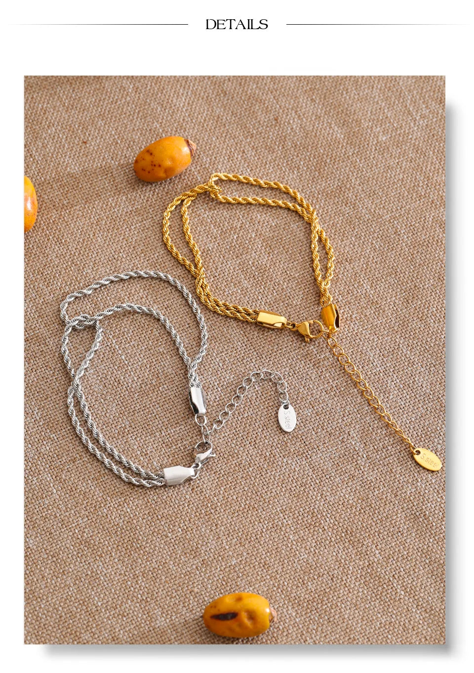 Geometric Chain Bracelet — Gold-Plated Stainless Steel · PS1027