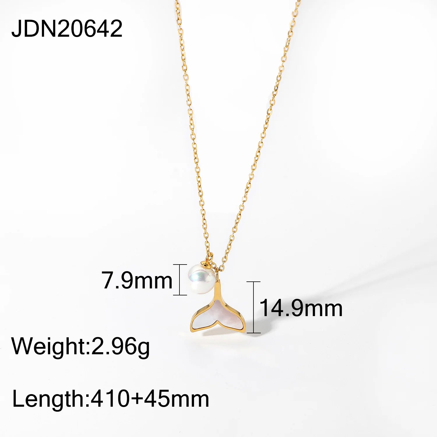 Pearl Charm Pendant Necklace — Stainless Steel · PS170