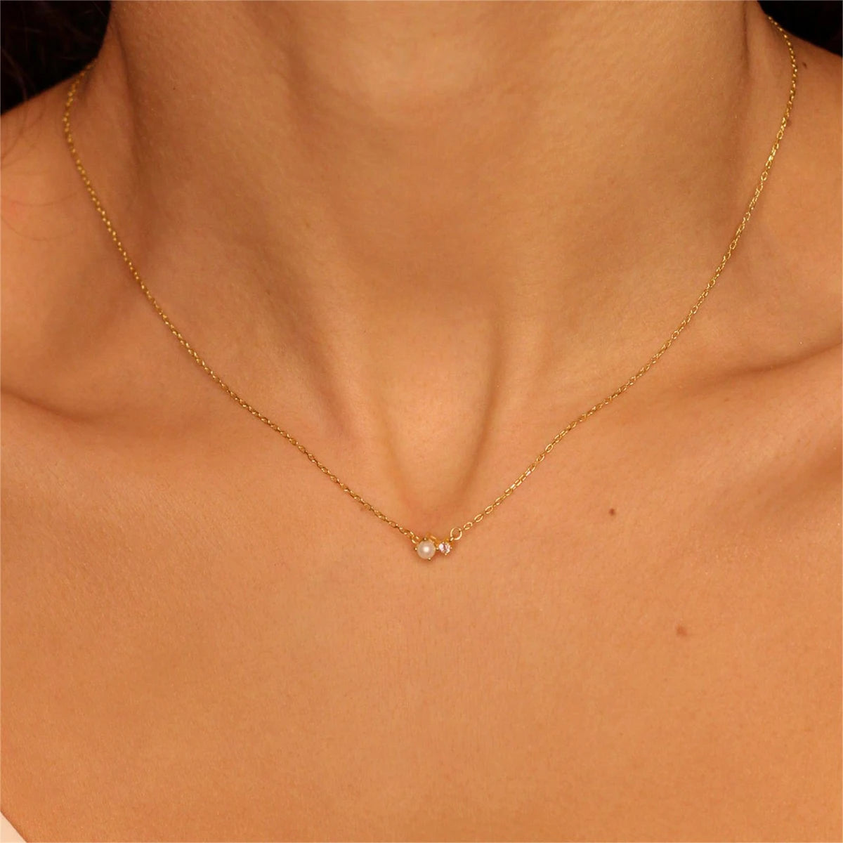 Titanium Steel 12 Birthday Stone Zircon Vintage Art Necklace Collar Chain High Color Protection 18K Gold Plated Necklace