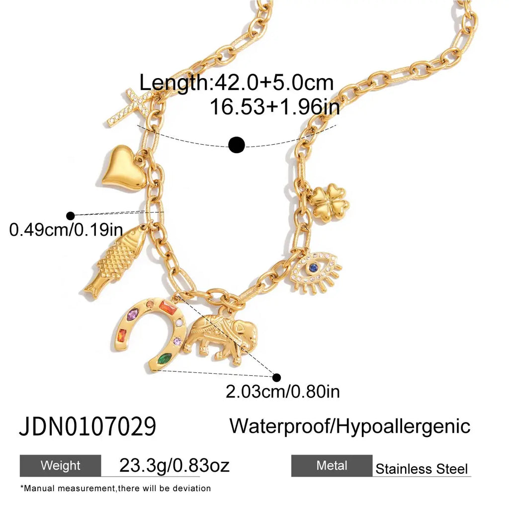 Horseshoe Pendant Necklace — Stainless Steel · PS319