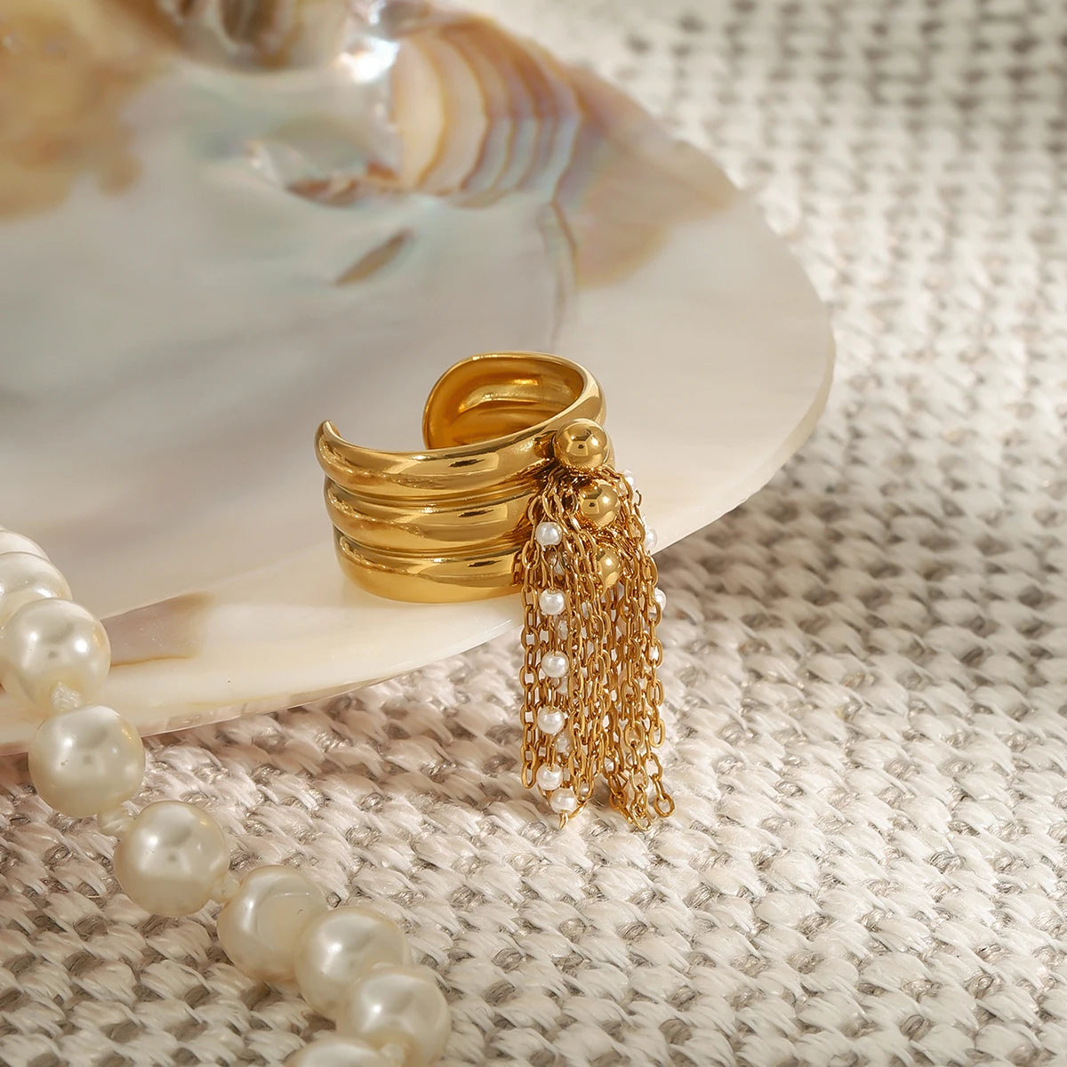 Chain Tassel Hand Jewelry — Stainless Steel · PS259