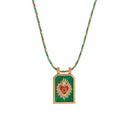 Minimally colored heart tarot card pendant necklace, women's collarbone chain, gold-plated and color preserving