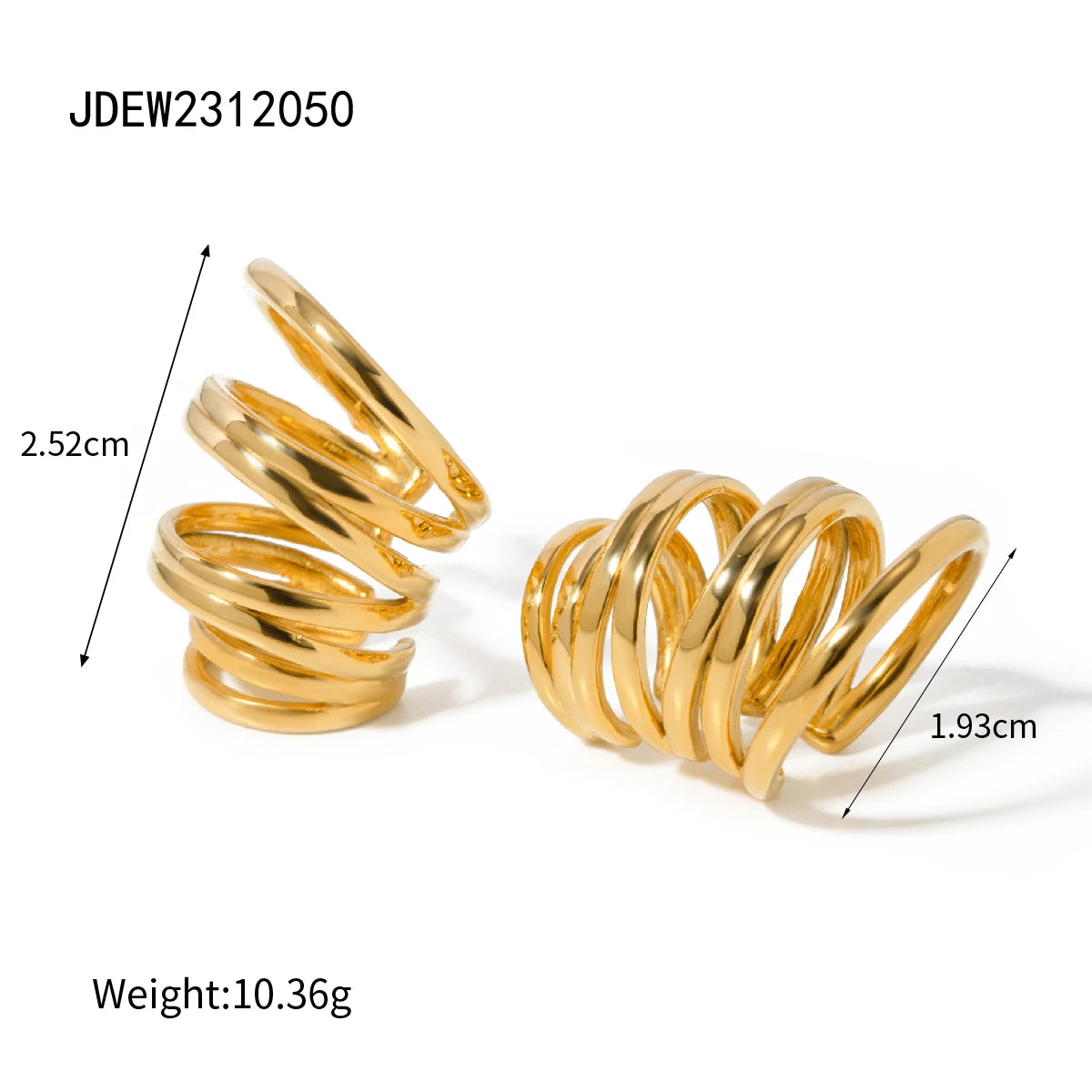 Thick Ear Clip Earrings — Stainless Steel
