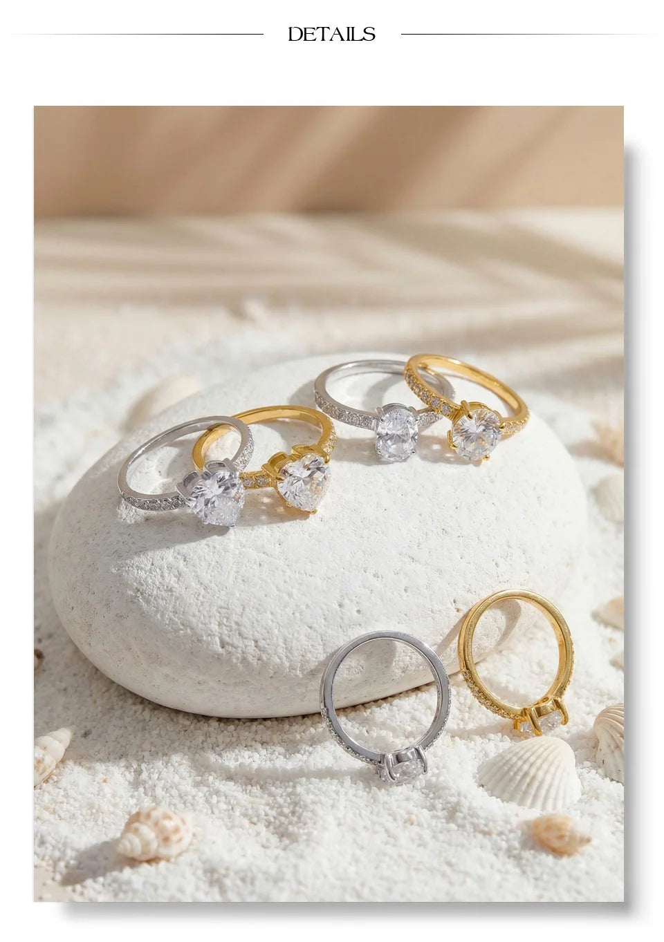 Cubic zirconia heart ring in gold-plated stainless steel with cubic zirconia.
