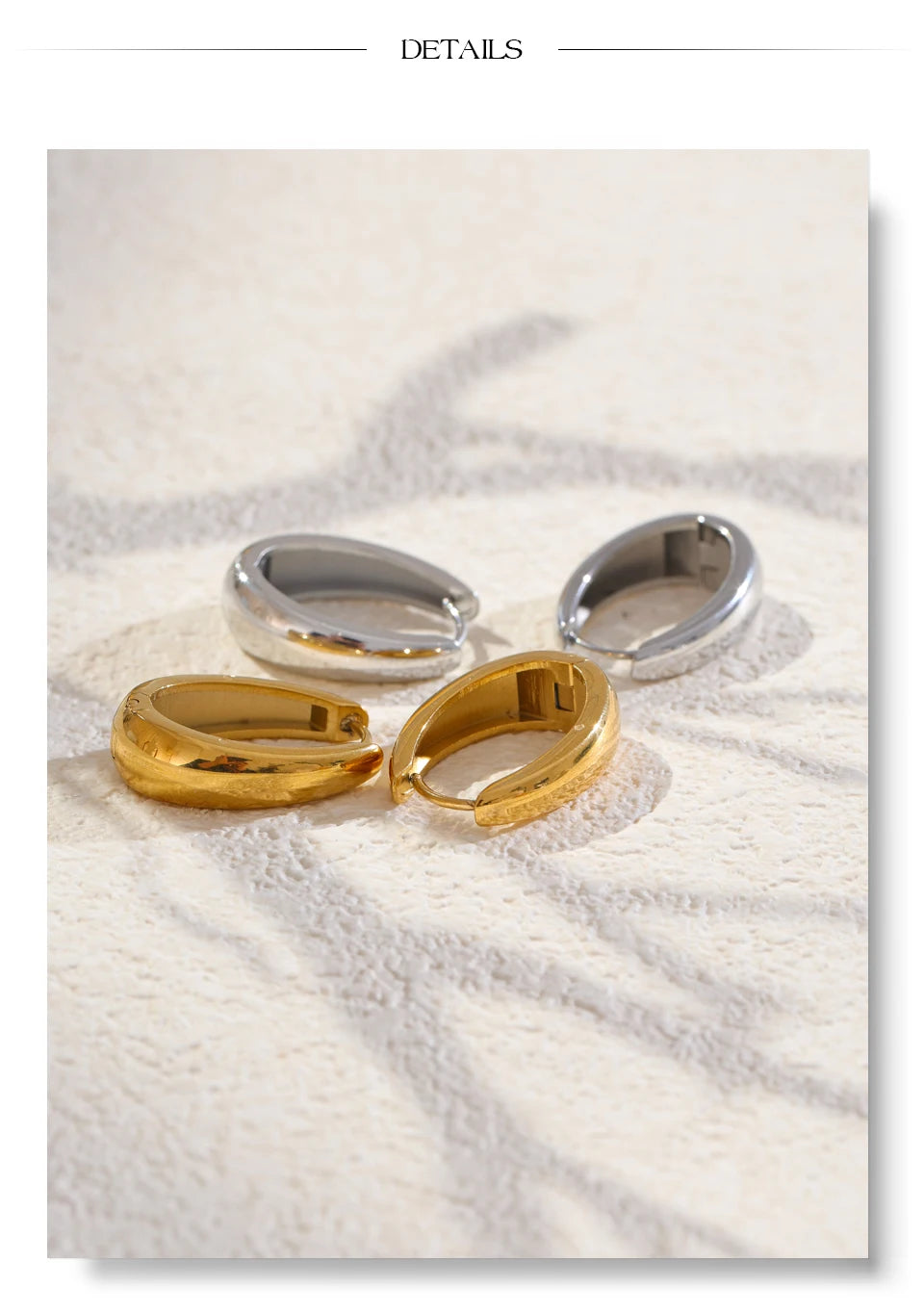 Geometric earrings in gold-plated 316L stainless steel.