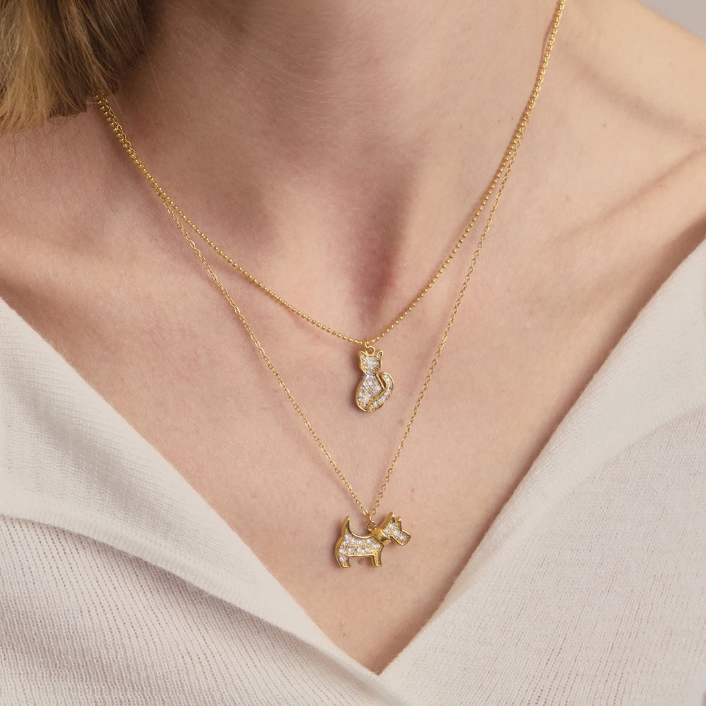 Pet Hug Pendant Necklace — Stainless Steel · PS338