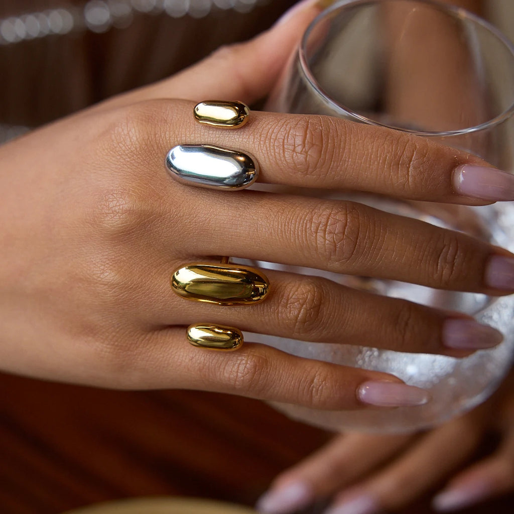 Two-Tone Elliptical Ring — Stainless Steel · PS356
