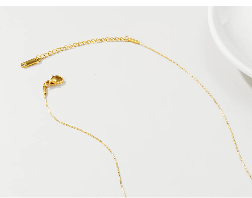 Chain Natural Pearl Pendant Chain Necklace — 316L Stainless Steel · PS470