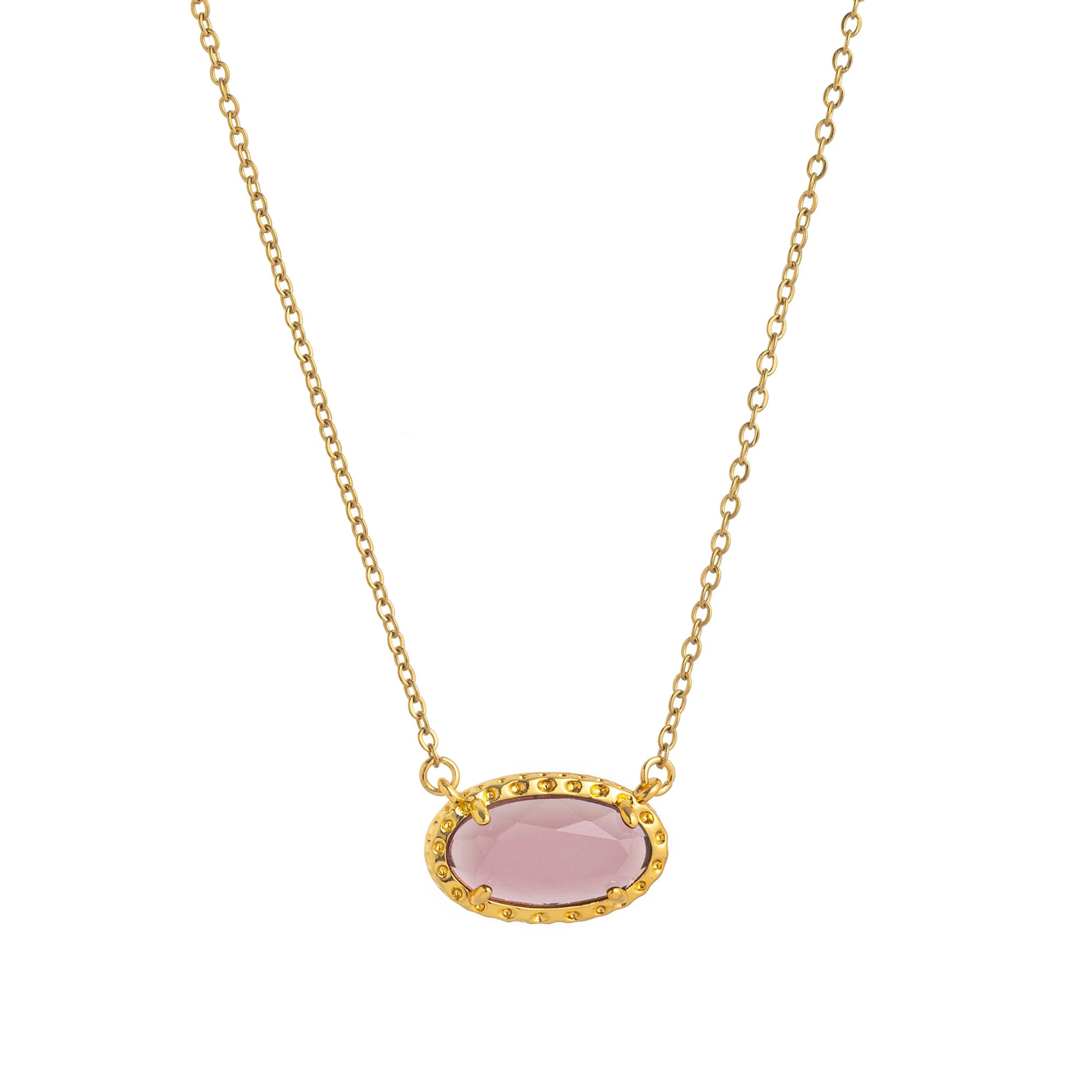Colorful zircon necklace, natural stone, bone chain, oval, fashionable, popular, niche, personalized jewelry, gold-plated