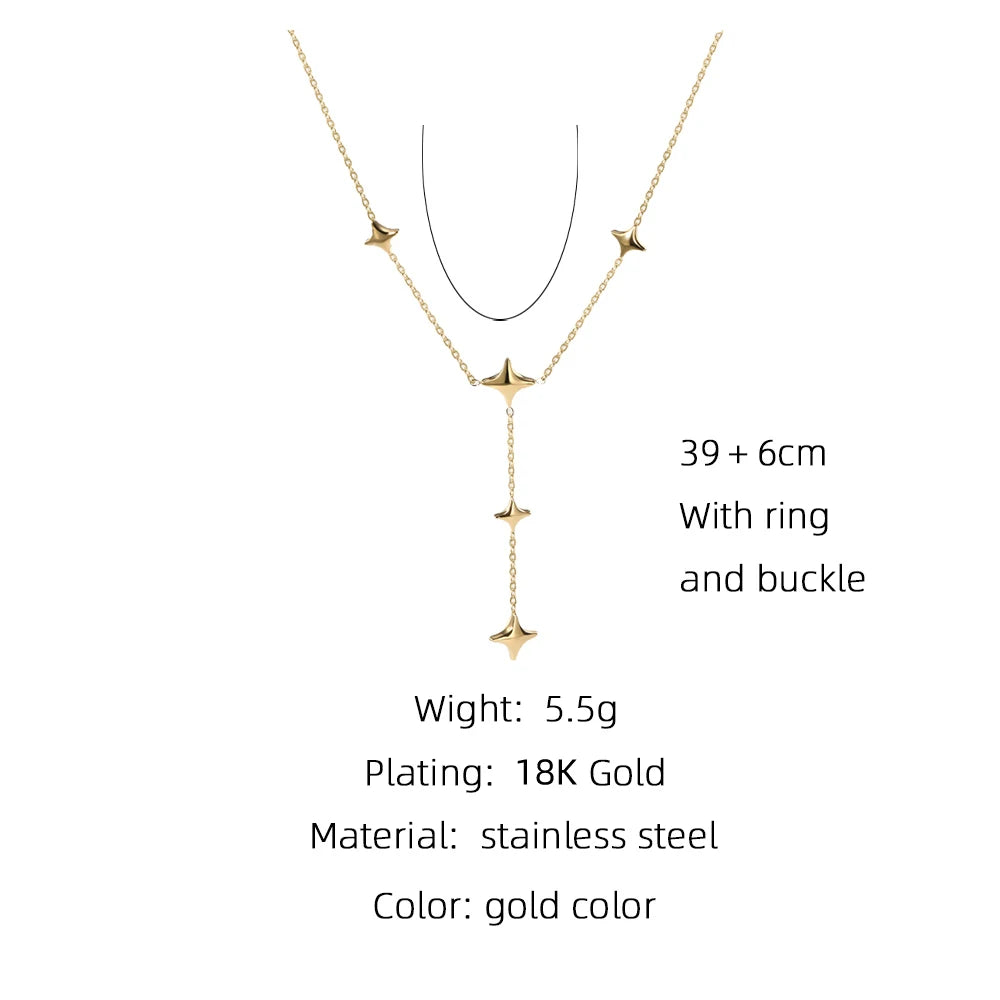Chain Stars Pendant Necklace — 316L Stainless Steel · PS472