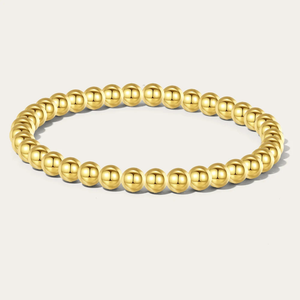 Beaded Charms Round Bead Charm Bracelet — 316L Stainless Steel · PS406