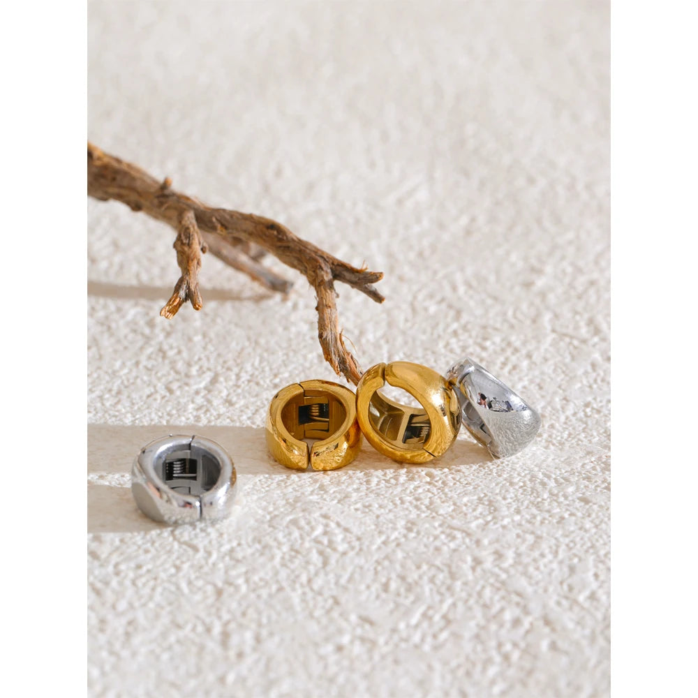 Geometric earrings in gold-plated stainless steel.