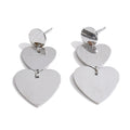 Heart earrings in gold-plated stainless steel.