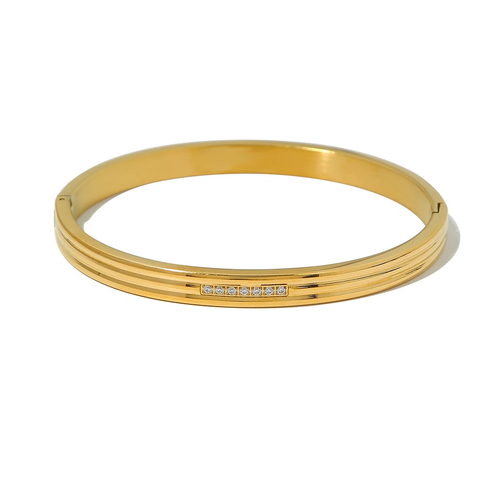 Zircon Crystal Bracelet — 316L Stainless Steel · PS462