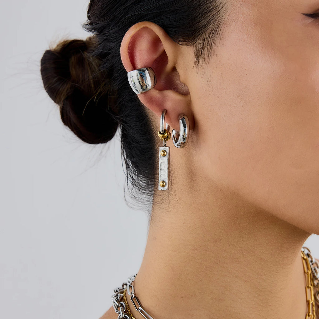 Rectangle Chain Drop Earrings — Stainless Steel · PS103