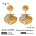 Shell Flower Stud Earrings — Stainless Steel · PS078