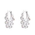 Cubic Zirconia Hammered Multi-Color Earrings — Gold-Plated Stainless Steel with Cubic Zirconia · PS2210
