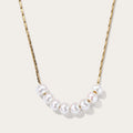 Chain Natural Pearl Pendant Chain Necklace — 316L Stainless Steel · PS470