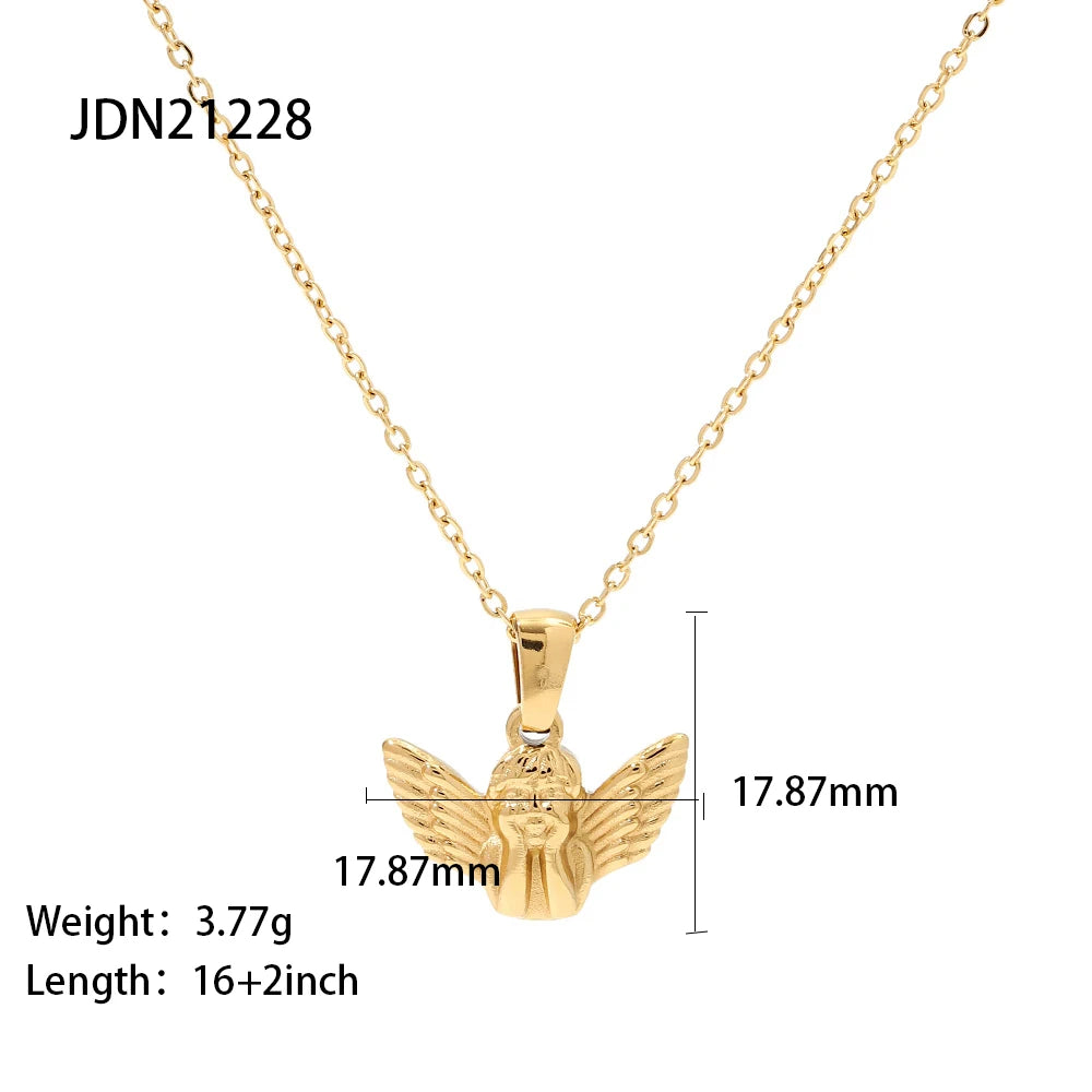 Angel Charm Necklace — 316L Stainless Steel · PS132
