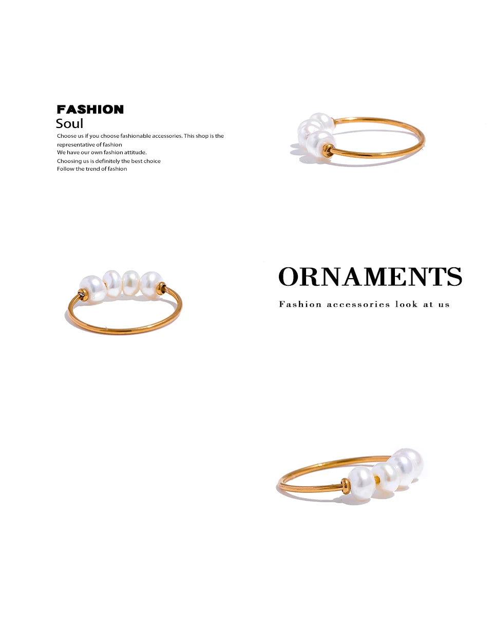 Freshwater pearl geometric ring in 18K gold-plated stainless steel with freshwater pearl.