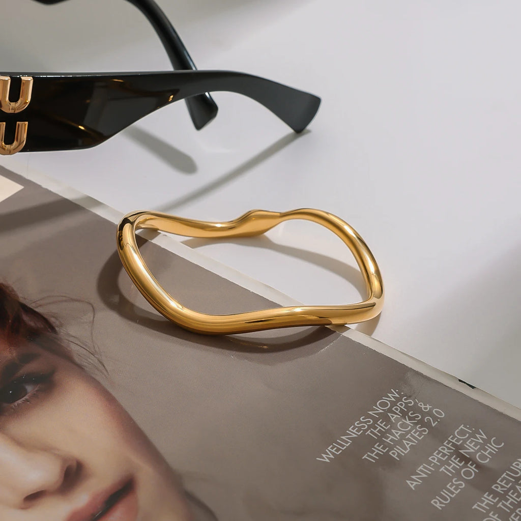Snake Pearl Bangle Bracelet — Stainless Steel · PS034
