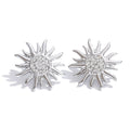 Cubic Zirconia Sun Geometric Earrings — Gold-Plated Stainless Steel with Cubic Zirconia · PS928