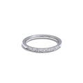 Cubic zirconia geometric ring in gold-plated stainless steel with cubic zirconia.
