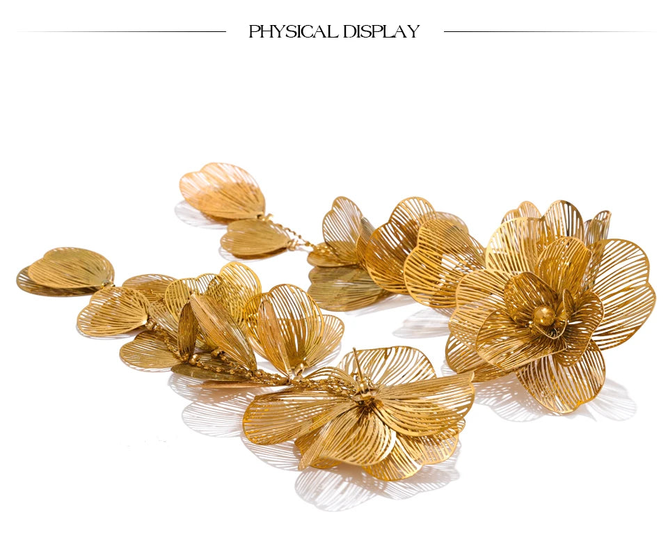Flower Earrings — Gold-Plated Stainless Steel · PS2148