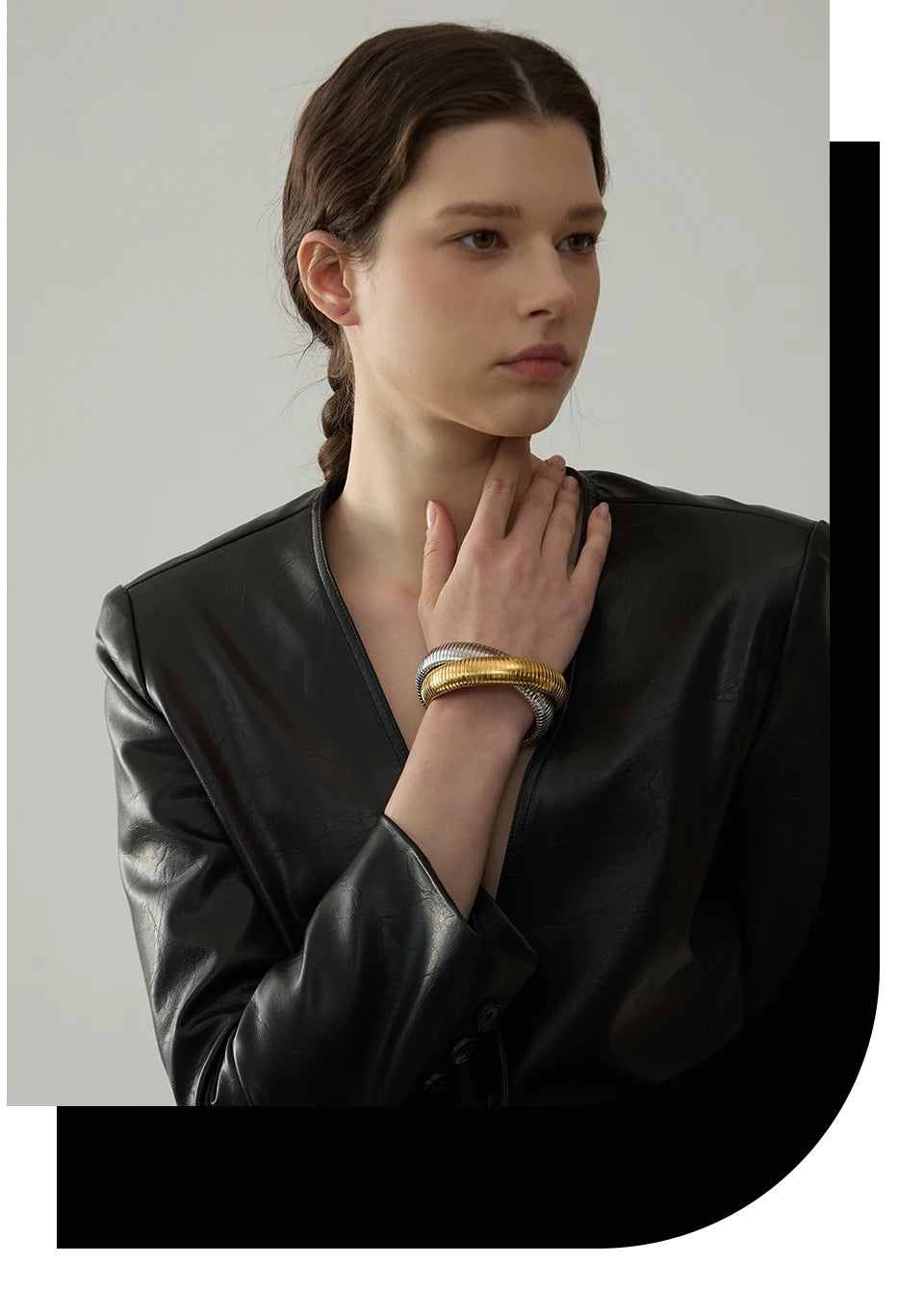 Geometric Bracelet — Gold-Plated Stainless Steel · PS1829