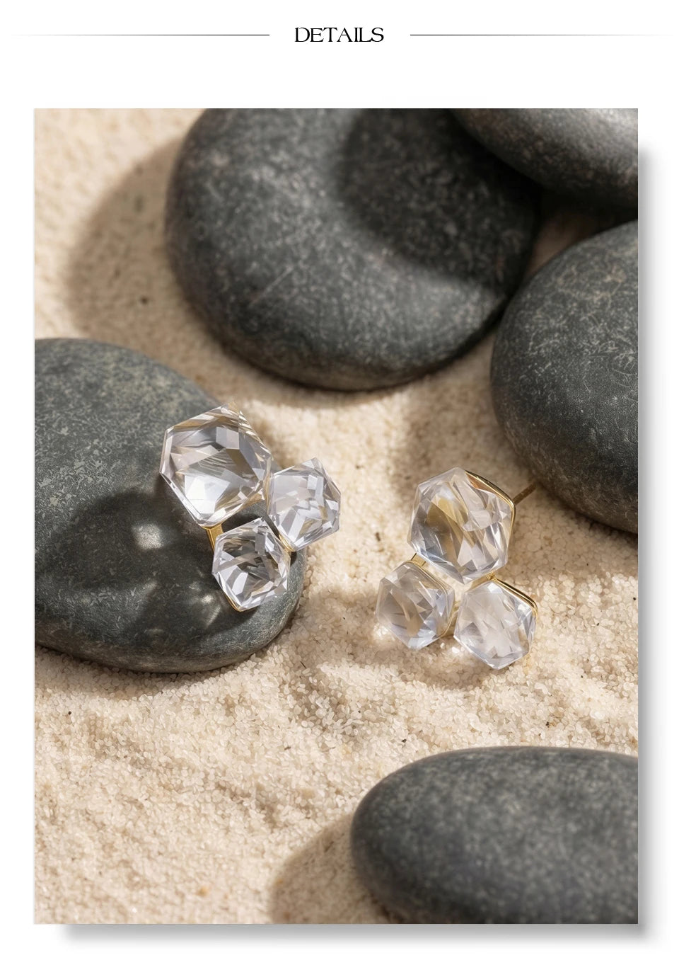 Crystal Geometric Earrings — Stainless Steel with Crystal · PS1154