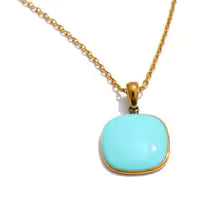 Geometric necklace in gold-plated stainless steel.
