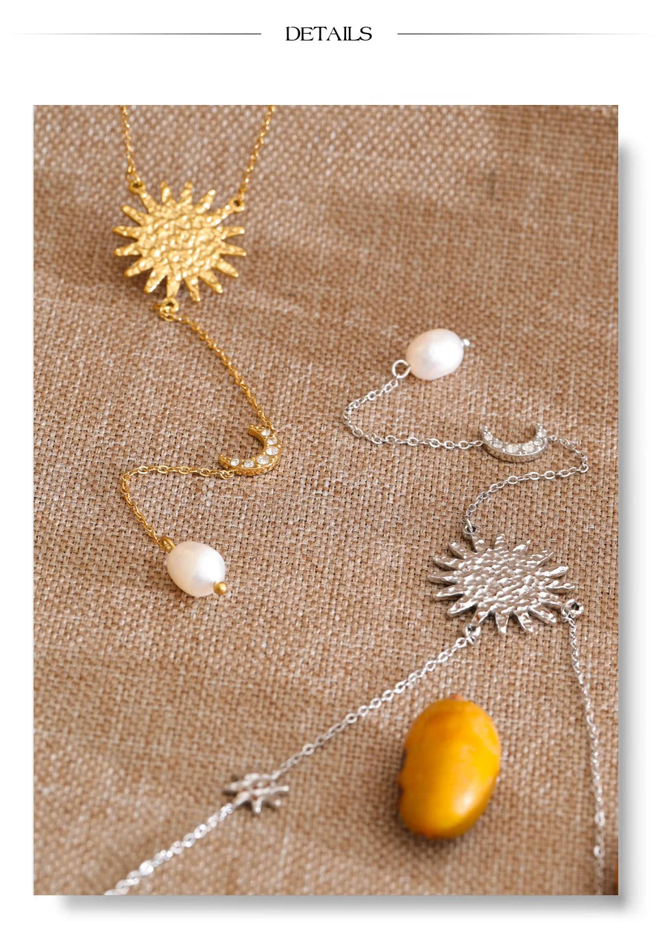 Cubic zirconia freshwater pearl heart necklace in gold-plated stainless steel with freshwater pearl and cubic zirconia.
