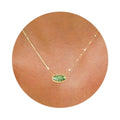 Colorful zircon necklace, natural stone, bone chain, oval, fashionable, popular, niche, personalized jewelry, gold-plated