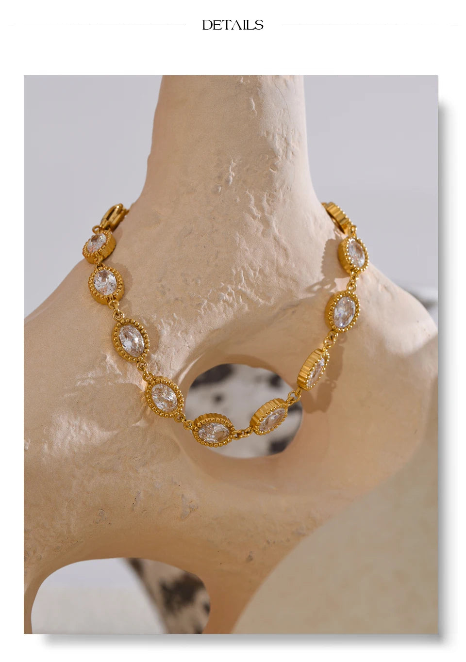 Cubic Zirconia Geometric Chain Earrings — Stainless Steel with Cubic Zirconia · PS1591