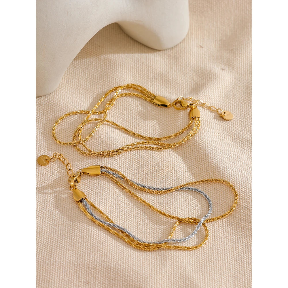 Chain Layered Bracelet — Gold-Plated Stainless Steel · PS1103