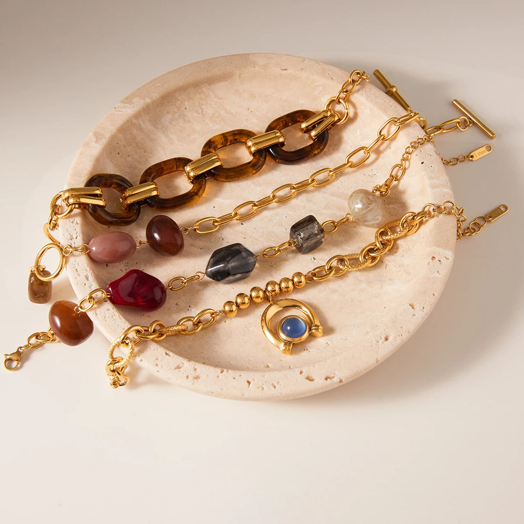 Resin Irregular Bracelet — Stainless Steel · PS340