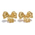 Bow earrings in gold-plated stainless steel.