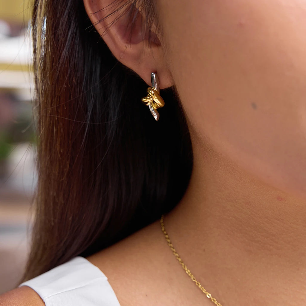 Knot Spike Drop Earrings — Stainless Steel · PS121