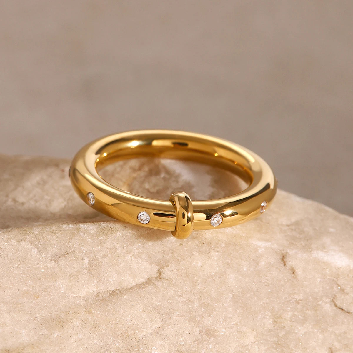 Crystal Bar Ring — Stainless Steel · PS226